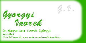 gyorgyi vavrek business card