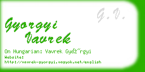 gyorgyi vavrek business card